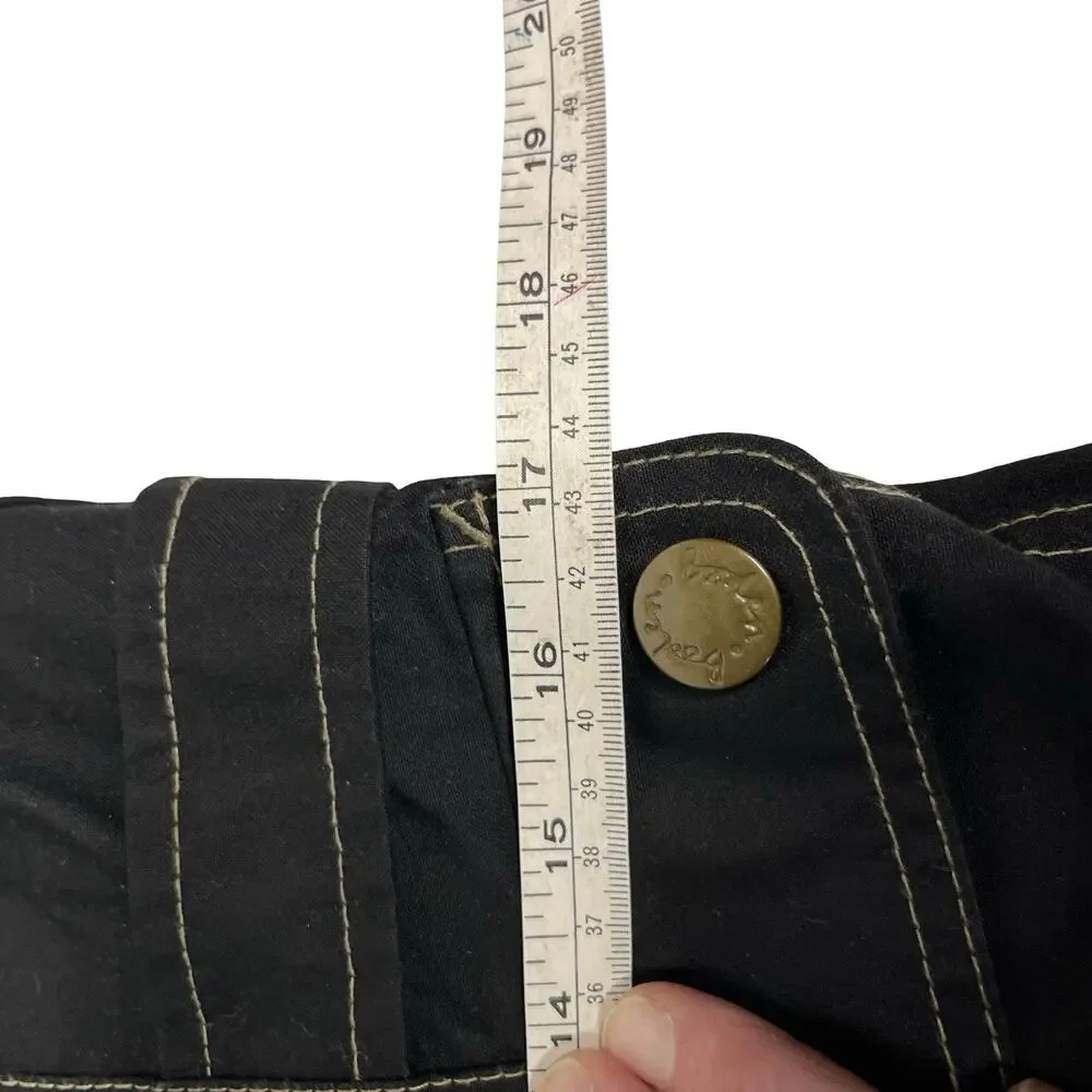 Boden Waxed Cotton Jacket Black Contrast Stitch Utility Pockets Size 10 - Picture 15 of 16